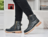 Men's candy Ankle boot in dark blue washed leathe Art OF-6501